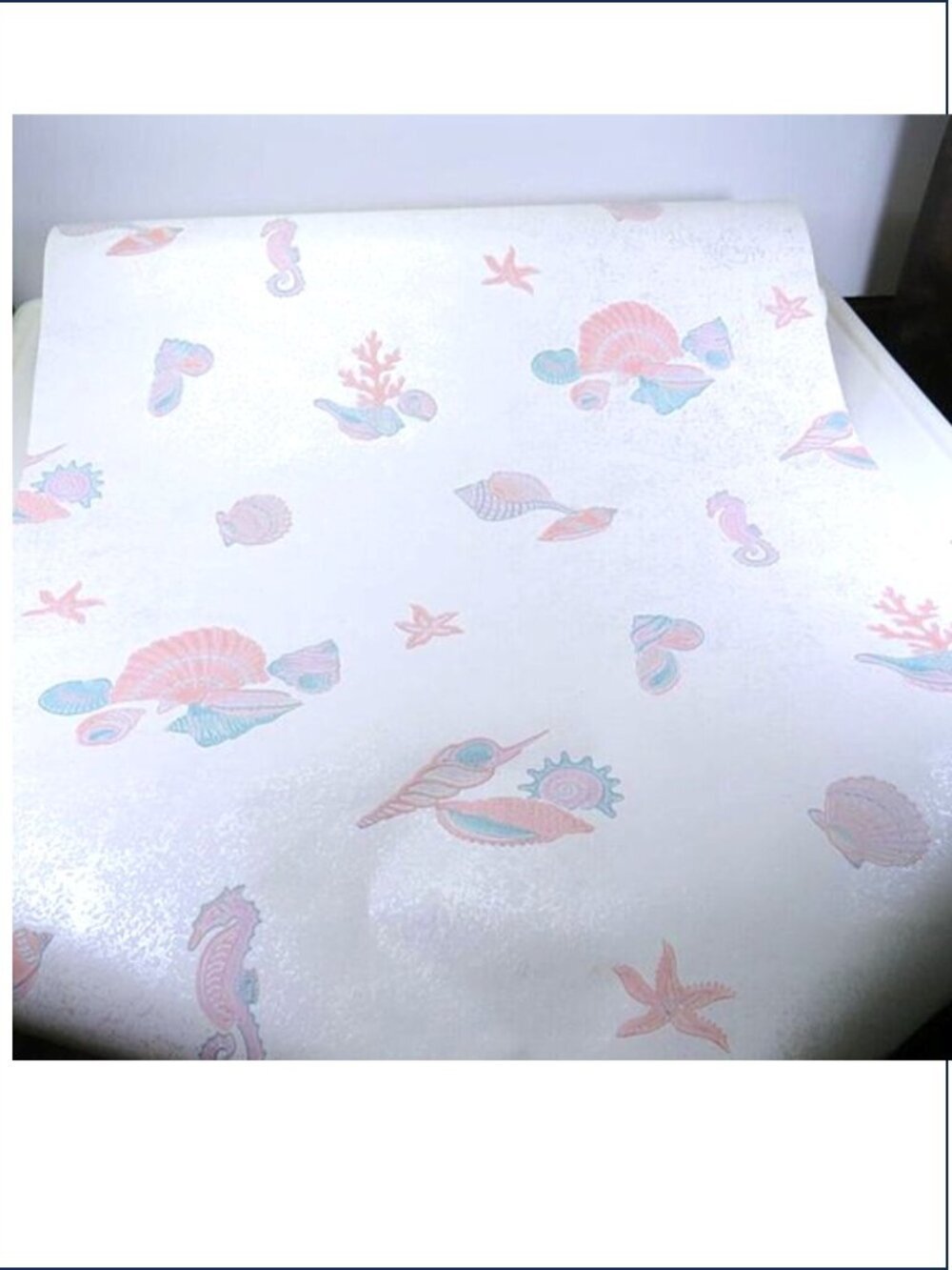 Seashell Wall Paper (2) New Rolls 22yds total Pink, Turquoise